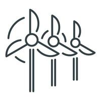 Wind generators icon, alternative energy source. Vector isolated illustration, ecology conservation concept.