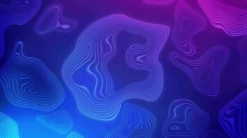 Abstract animated topographic contour map. Moving waves on gradient color. Looping 4K animation. video