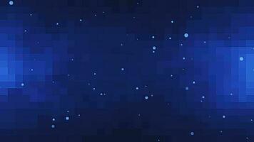 Abstract digital background with flying particles dots on a blue background. seamless loop. video