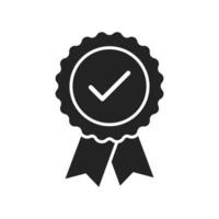 Award Medal Badge Approved Tick Icon Vector Illustration