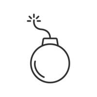 Bomb Outline Style Icon Isolated Vector Illustration