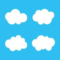 White Cloud Blue Sky Vector Illustration Set