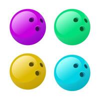 Colorful Bowling Balls Set Vector Illustration