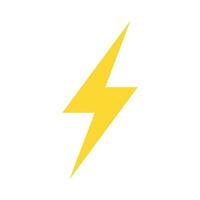 Yellow Lightning Bolt Charge Isolated Vector Icon Illustration