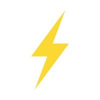 Yellow Lightning Bolt Charge Isolated Vector Icon Illustration