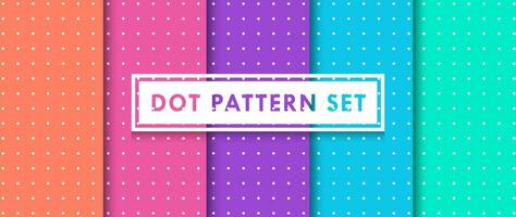 Dotted Grid Colorful Pattern Background Set Vector Illustration