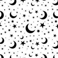 Star Moon Pattern Abstract Background Vector Illustration