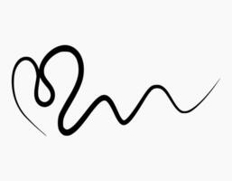 Elegant signature of love or heart signs. Hand drawn continuous line script. Cursive text of heart lettering vector suitable for card, wedding, note.