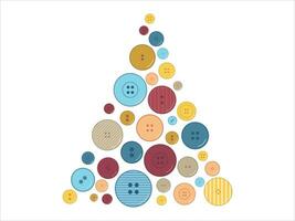 Eco eco Christmas tree made from buttons. Christmas decoration idea vector