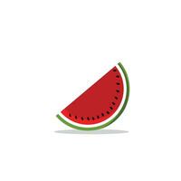 Watermelon slice character with funny face. Happy cute cartoon watermelon emoji set. Healthy vegetarian food character vector illustration