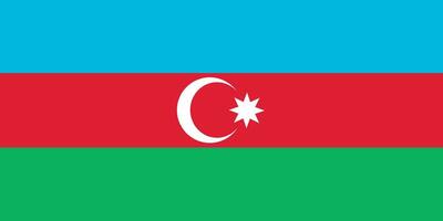Classic flag Azerbaijan. Official flag Azerbaijan with size proportions and original color. Standard color and size. Independence Day. Banner template. National flag Azerbaijan with coat of arms. vector