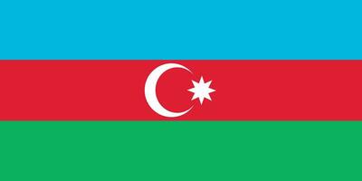 Classic flag Azerbaijan. Official flag Azerbaijan with size proportions and original color. Standard color and size. Independence Day. Banner template. National flag Azerbaijan with coat of arms. vector