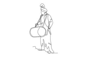 A man carrying a drum vector