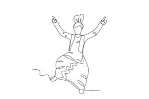 A woman dancing and wearing traditional clothes vector