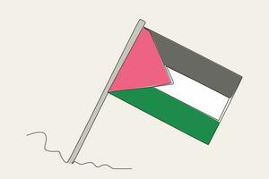 Color illustration of a Palestinian flag vector