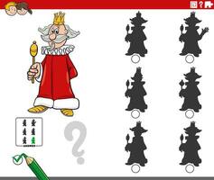 shadow activity game with cartoon king character vector