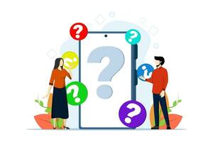 FAQ concept, People have questions, frequently asked questions, flat illustration vector template concept, for landing page, mobile app, web banner, infographic.