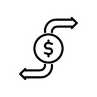 cash flow icon vector in line style