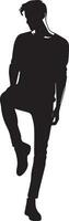 Man pose vector silhouette illustration, a flat man style vector silhouette