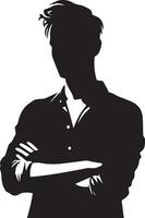 Man pose vector silhouette illustration, a flat man style vector silhouette