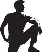 Man pose vector silhouette illustration, a flat man style vector silhouette