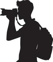 Camera man take a photo vector silhouette