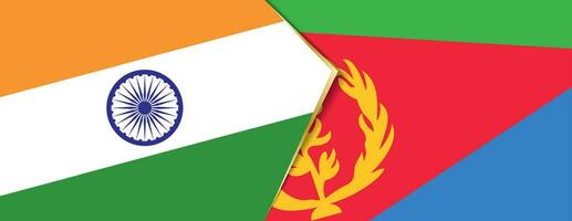 India y eritrea banderas, dos vector banderas