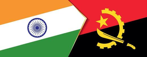 India and Angola flags, two vector flags.