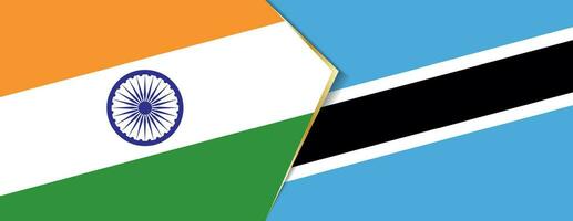 India and Botswana flags, two vector flags.