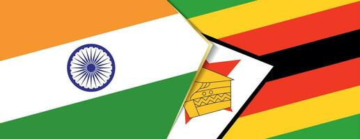 India and Zimbabwe flags, two vector flags.