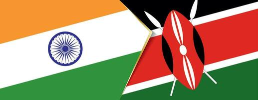 India and Kenya flags, two vector flags.