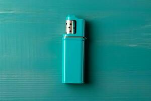 Stylish small pocket lighter on background. Generate Ai photo