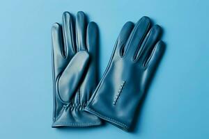 Pair stylish leather gloves. Generate Ai photo