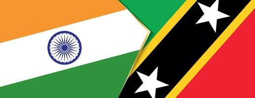 India and Saint Kitts and Nevis flags, two vector flags.