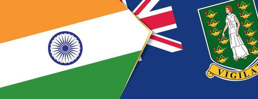 India and British Virgin Islands flags, two vector flags.