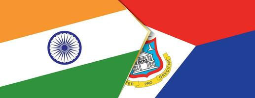 India and Sint Maarten flags, two vector flags.