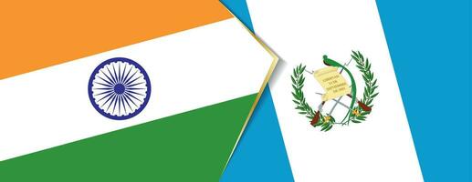 India and Guatemala flags, two vector flags.