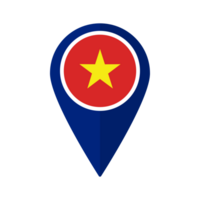 bandera de Vietnam bandera en mapa determinar con precisión icono aislado png