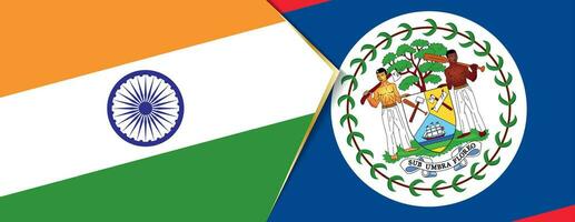 India y belice banderas, dos vector banderas