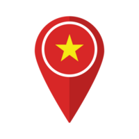 Flag of Vietnam flag on map pinpoint icon isolated red color png