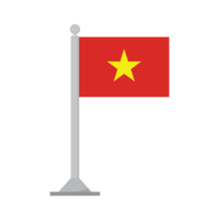 Flag of Vietnam on flagpole isolated png