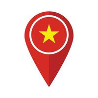 Flag of Vietnam flag on map pinpoint icon isolated red color vector