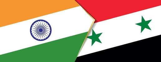 India and Syria flags, two vector flags.