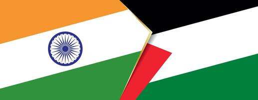 India and Palestine flags, two vector flags.