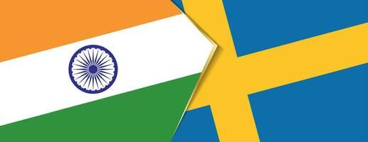 India and Sweden flags, two vector flags.