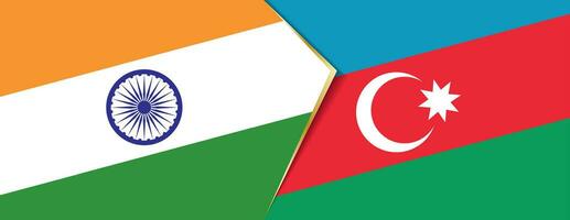 India y azerbaiyán banderas, dos vector banderas