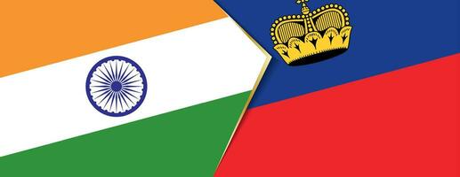 India and Liechtenstein flags, two vector flags.