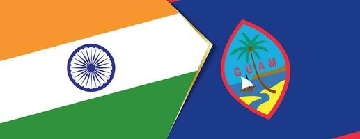 India and Guam flags, two vector flags.