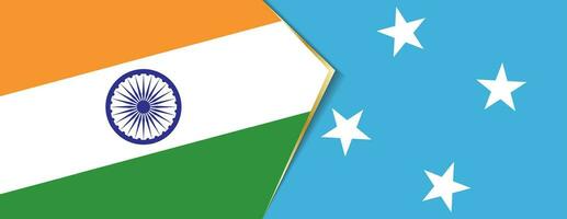 India y micronesia banderas, dos vector banderas