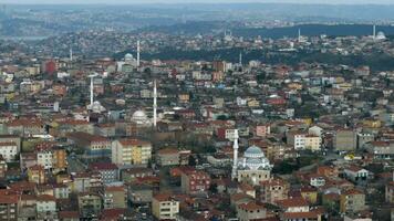 arial Visão do Istambul ásia lado urbano construção blocos video